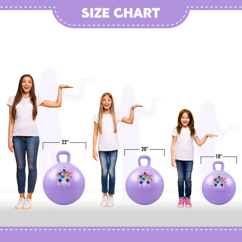 EVERICH TOY Hopper Ball, Unicorn Hopping Toys for Kids, 18 Inch Bouncy Ball with Handle, Purple Inflatable Bouncing Hoppity Hop Toys for Boys and Girls Gifts - Image 4